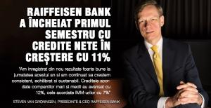 Raiffeisen Bank a incheiat primul semestru cu credite nete in crestere cu 11%  1