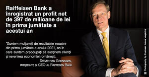 Raiffeisen Bank a înregistrat un profit net de 397 de milioane de lei în prima jumătate a acestui an  1