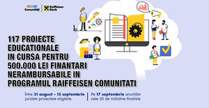 117 proiecte educaționale în cursa pentru 500.000 lei finanțări nerambursabile în programul Raiffeisen Comunități  1