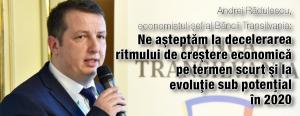 Andrei Rădulescu, economistul-şef al Băncii Transilvania: Ne aşteptăm la decelerarea ritmului de creştere economică pe termen scurt şi la evoluţie sub potenţial în 2020 1