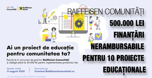 Raiffeisen Comunități - 500.000 lei finanțări nerambursabile pentru 10 proiecte educaționale 1